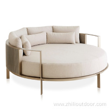 Dubai Luxury Style Sun Bathing Rattan sofa bed